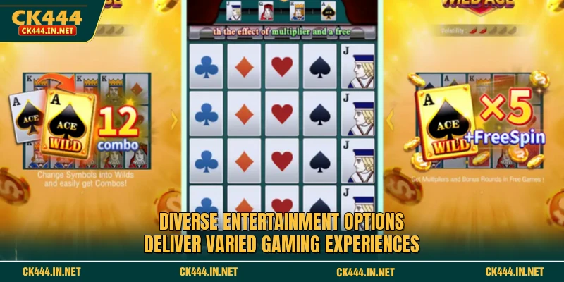 Diverse entertainment options deliver varied gaming experiences
