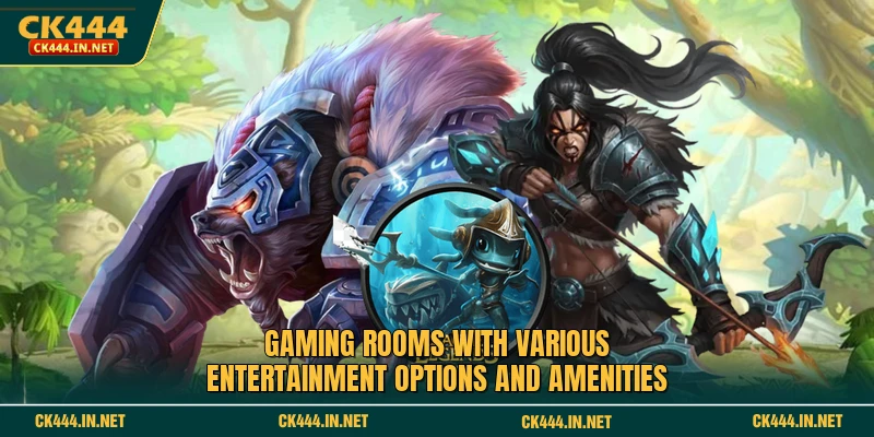 Gaming rooms with various entertainment options and amenities