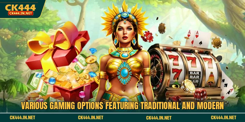 Various gaming options featuring traditional and modern